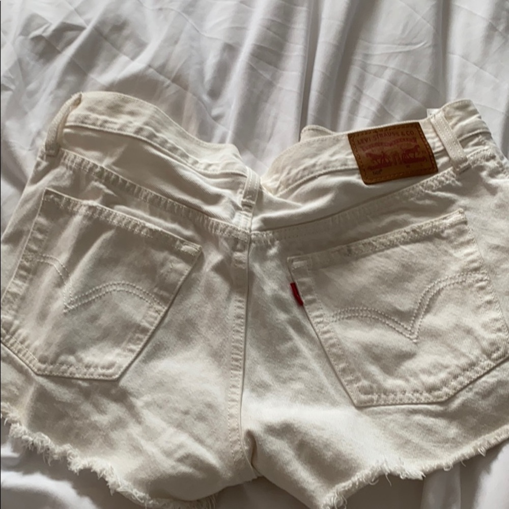 Levi’s White Distressed Shorts